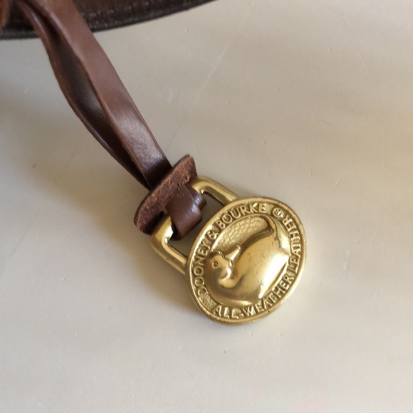 Dooney and Bourke tan and dark brown bag - Picture 3 of 14